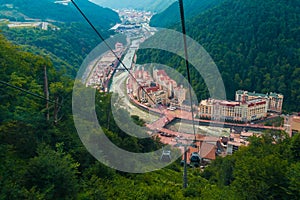 Aerial view of Krasnaya Polyana, Russia