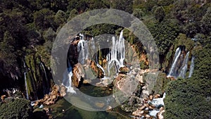 Aerial view of Kravica waterfall, Bosnia and Herzegovina.