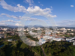 Aerial view of Kuala Lumpur suburb city downtown