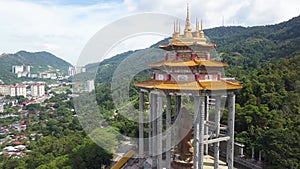 Aerial view Kuan Yin Goddess of Mercy Pavilion, Kek Lok Si.