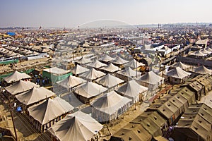 Aerial view of Kumbh Mela Festival in Allahabad, India