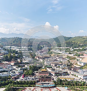 Aerial view of kumbum monastery