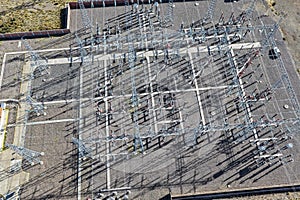 Aerial view of a 400kv electrical substation