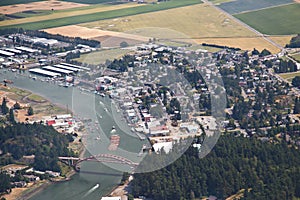 Aerial view of La Conner Washington photo