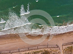 Aerial view of La Garrofera beach, south of Valencia, Spain