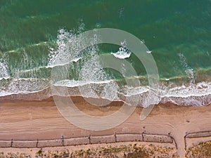 Aerial view of La Garrofera beach, south of Valencia, Spain