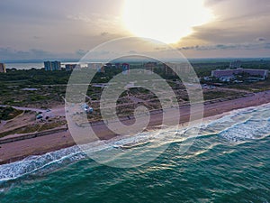 Aerial view of La Garrofera beach, south of Valencia, Spain