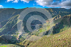 Aerial view of La Gomera from Mirador de Manaderos lookout, Canary Islands, Spain photo