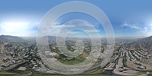 Aerial view of La Molina district in Lima. 360 view