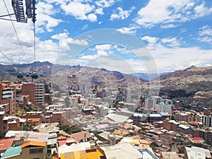 Aerial view of La Paz, Bolivia City center photo