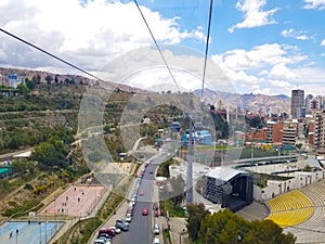 Aerial view of La Paz, Bolivia City center photo