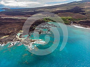 Aerial view of La Perouse Bay and Ahihi-Kinau Natural Area Reserve