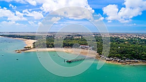 Aerial view of La plage des Dames, Noirmoutier island