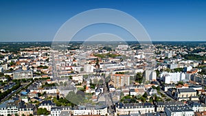 Aerial view of La Roche sur Yon city in Vendee