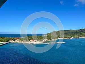 An aerial view of Labadee a Royal Caribbean Cruise Lines private beach area in Haiti