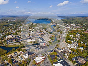 Aerial view of Laconia city, New Hampshire, USA photo