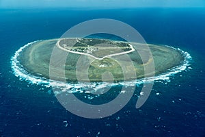 Aerial view of Lady Elliot Island in Queensland, Australia