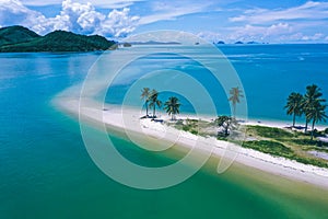 Aerial view of Laem Had Beach in Koh Yao Yai, island in the andaman sea between Phuket and Krabi Thailand