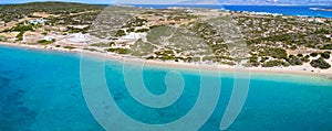 Aerial view of Lageri Beach in Paros