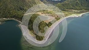 Aerial view of Lagoa do Fogo