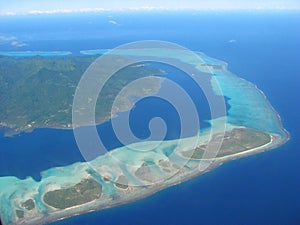 Aerial view on lagoon, French Polynesia