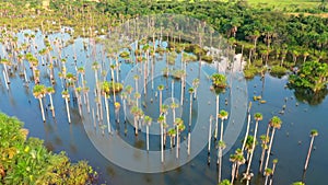 Aerial view of the Laguna del Amor in Colombia