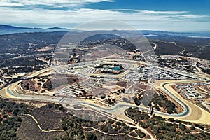 Aerial view of Laguna Seca Raceway in California, USA