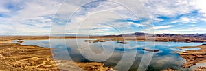 Aerial view of the Lahontan reservoir in Northern Nevada