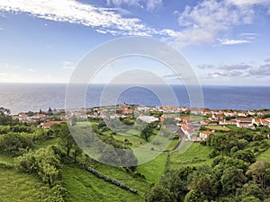 Aerial view of Lajes in the azores photo