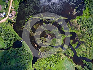 Aerial view of the lake