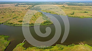 Aerial view of the lake