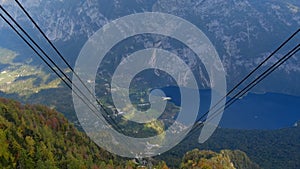 Aerial view of Lake Bohinj from Vogel cable car