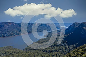 Aerial view of Lake Burragorang in New South Wales in Australia