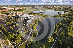 Aerial View of Lake and Community Center