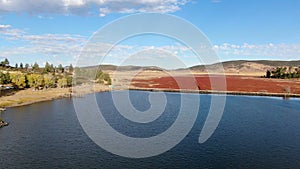 Aerial view of Lake Cuyamaca, California, USA