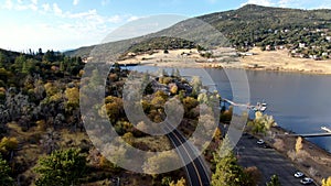 Aerial view of Lake Cuyamaca, California, USA