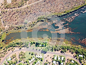 Aerial view of Lake Jabiru in dry season