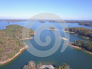 Aerial view of lake Lanier photo