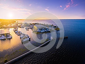 Aerial view of Lake Monroe in Sanford Florida