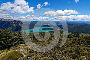 Aerial view of Lake Rotoiti in Nelson Lakes National Park