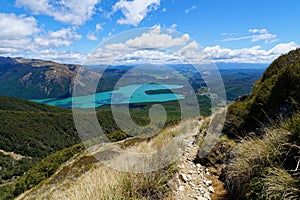 Aerial view of Lake Rotoiti in Nelson Lakes National Park