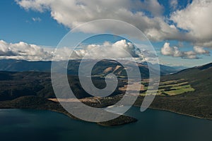 Aerial view of lake Rotoiti, New Zealand