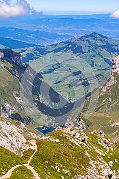 Aerial view of Seealpsee from Santis