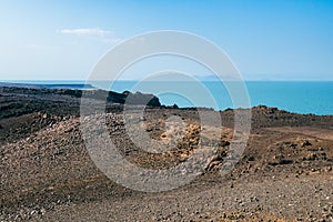 Scenic view of Lake Turkana in Loiyangalani District in Turkana County, Kenya