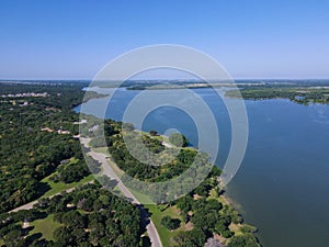 Aerial view of a Lake Woodway near Waco, Texas photo