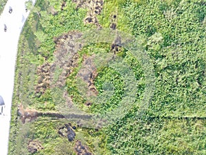 aerial view of land mapping by unmaned aerial vehicle in Bogor, Indonesia