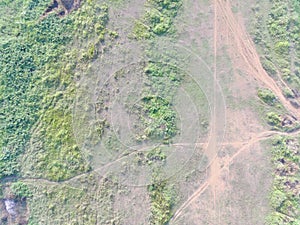 aerial view of land mapping by unmaned aerial vehicle in Bogor, Indonesia