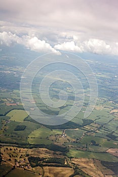 Aerial view of landscape from airplane