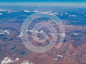 Aerial view of the landscape around the border of Arizona and Utah