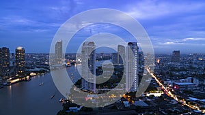 Aerial view landscape of Bangkok city